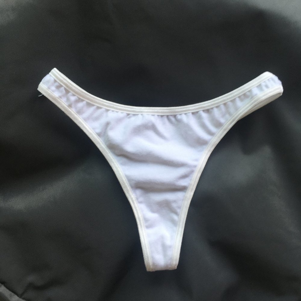 White Cotton Thong
